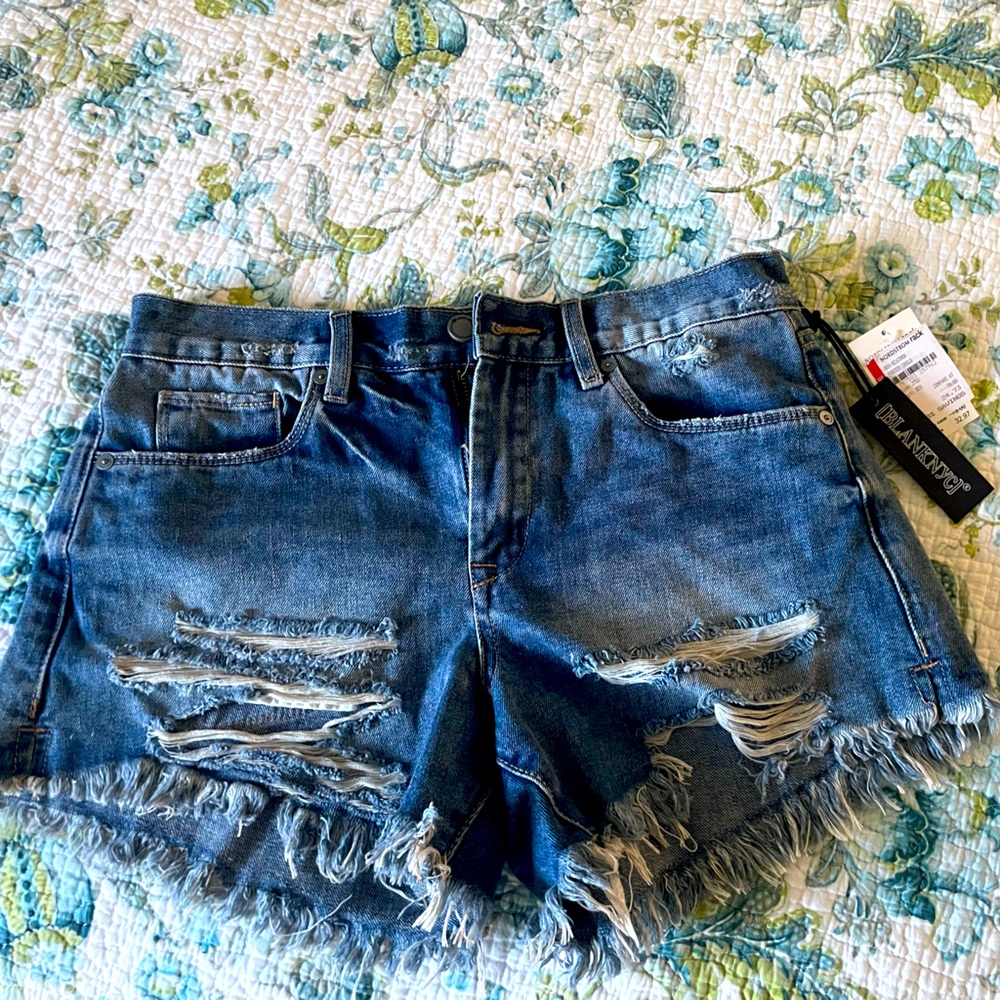 BlankNYC ripped high waist Jean shorts